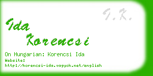 ida korencsi business card